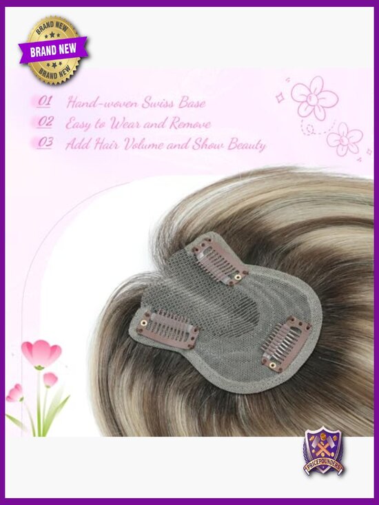 Human Hair Topper 10 Inch Swiss Base Hairpiece for Thinning Hair main image 6